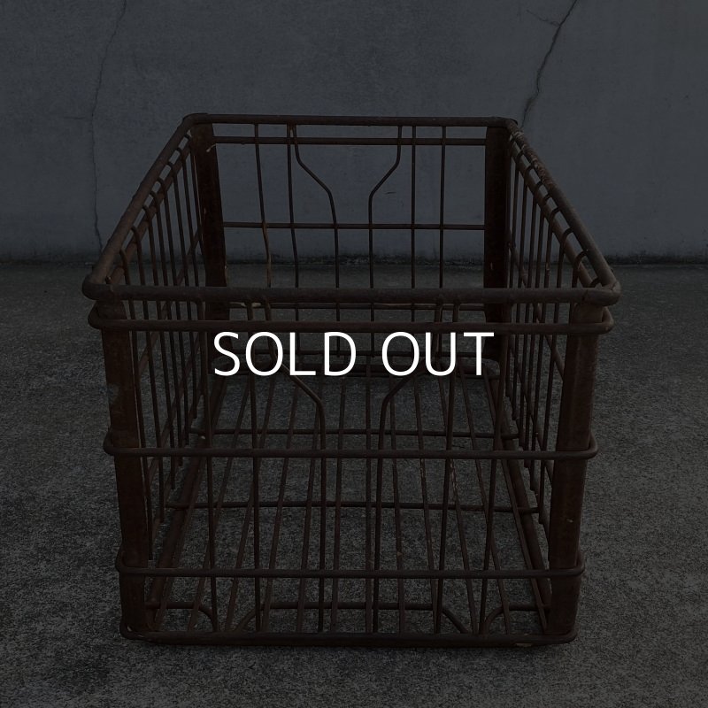 画像3: VINTAGE ANTIQUE WIRE BASKET ヴィンテージ アンティーク ワイヤーバスケット メタルボックス かご / インダストリアル ガレージ アイアン 収納 什器 ケース アメリカ USA (1)