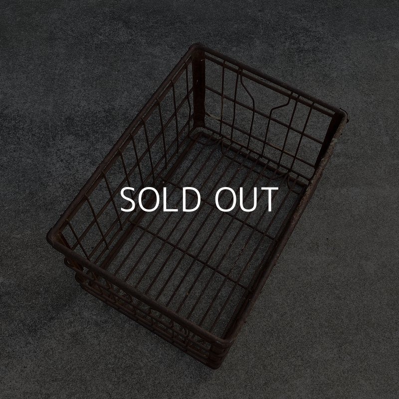 画像4: VINTAGE ANTIQUE WIRE BASKET ヴィンテージ アンティーク ワイヤーバスケット メタルボックス かご / インダストリアル ガレージ アイアン 収納 什器 ケース アメリカ USA (1)