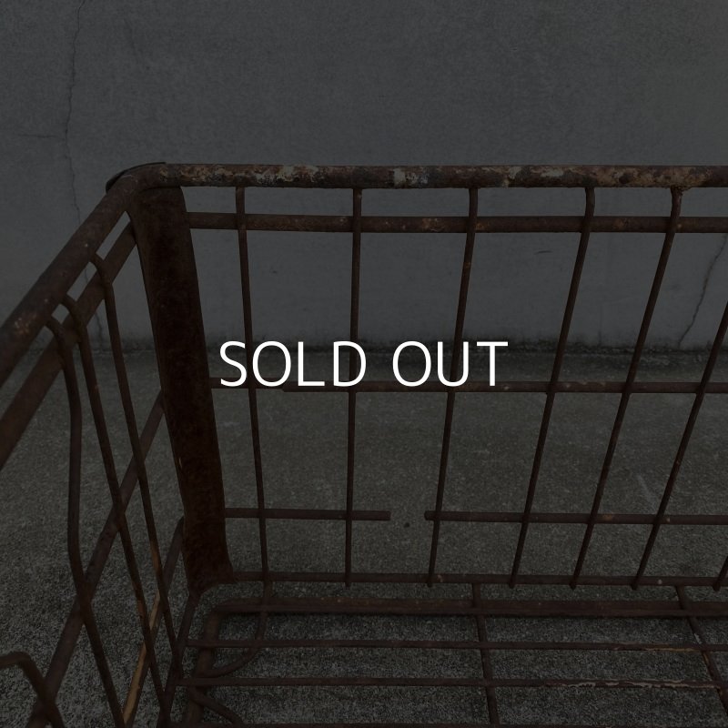 画像6: VINTAGE ANTIQUE WIRE BASKET ヴィンテージ アンティーク ワイヤーバスケット メタルボックス かご / インダストリアル ガレージ アイアン 収納 什器 ケース アメリカ USA (1)
