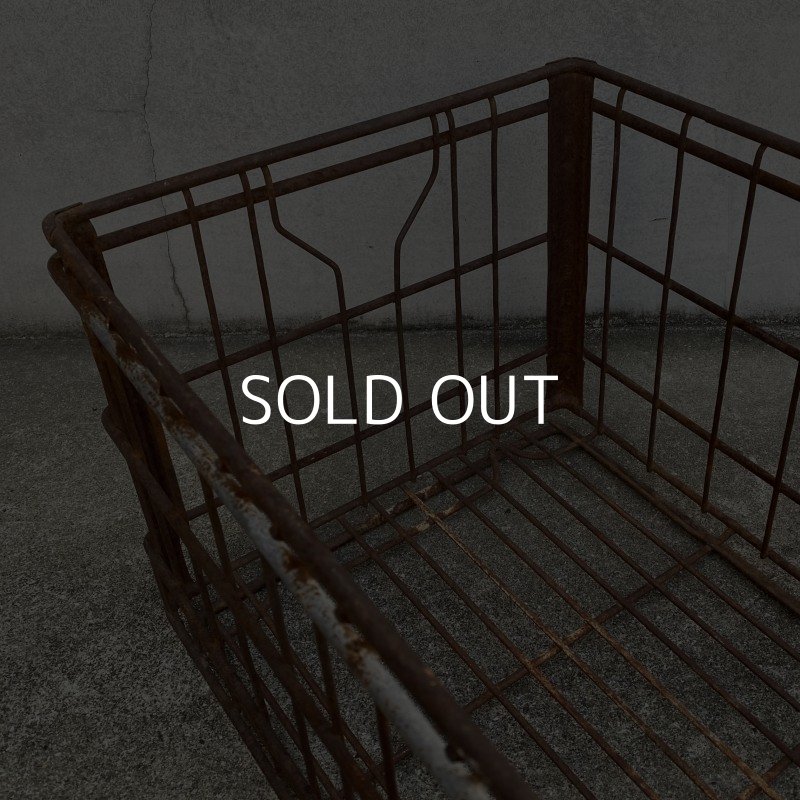 画像8: VINTAGE ANTIQUE WIRE BASKET ヴィンテージ アンティーク ワイヤーバスケット メタルボックス かご / インダストリアル ガレージ アイアン 収納 什器 ケース アメリカ USA (2)