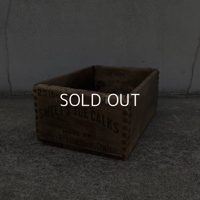 画像1: VINTAGE ANTIQUE WOOD CRATE WOODEN BOX SWEET'S TOE CALKS ヴィンテージ アンティーク ウッドボックス 木箱 / インダストリアル コレクタブル 収納 ケース 店舗什器 アメリカ USA 