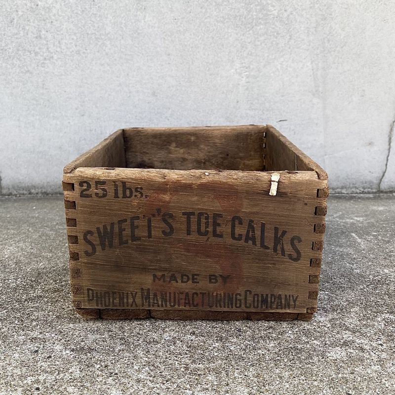 画像2: VINTAGE ANTIQUE WOOD CRATE WOODEN BOX SWEET'S TOE CALKS ヴィンテージ アンティーク ウッドボックス 木箱 / インダストリアル コレクタブル 収納 ケース 店舗什器 アメリカ USA 