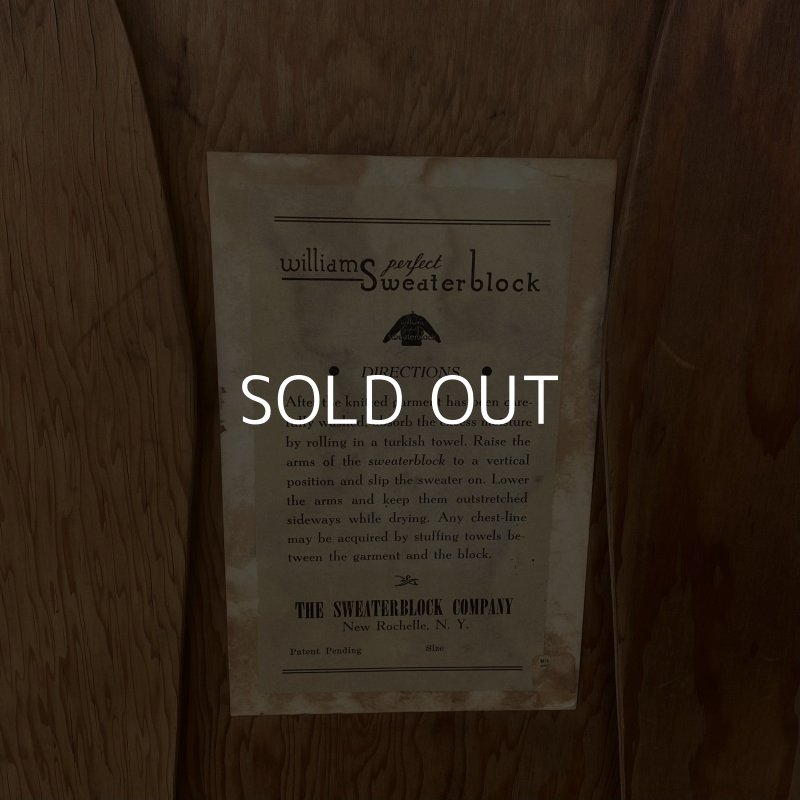 画像5: VINTAGE ANTIQUE THE SWEATERBLOCK COMPAMY WILLIAMS PERFECT SWEATER HOLDER ヴィンテージ アンティーク セーターホルダー / コレクタブル ディスプレイ インテリア ハンガー 木製 服屋 店舗備品 アメリカ