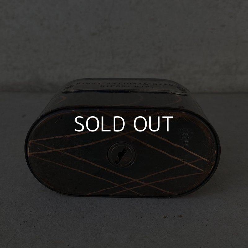 画像7: VINTAGE ANTIQUE  BURNS CO. NY COINBANK JAPANNED ヴィンテージ アンティーク コインバンク ジャパンド ジャパンカラー アメリカ / コレクタブル 貯金箱 オブジェ USA (2)