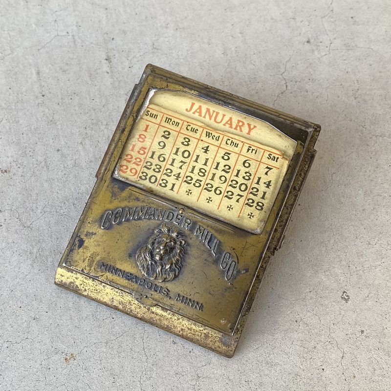 画像1: VINTAGE ANTIQUE CALENDAR CLIP ヴィンテージ アンティーク カレンダー 万年カレンダー クリップ / コレクタブル ブラス 文具 真鍮 アメリカ USA (2)