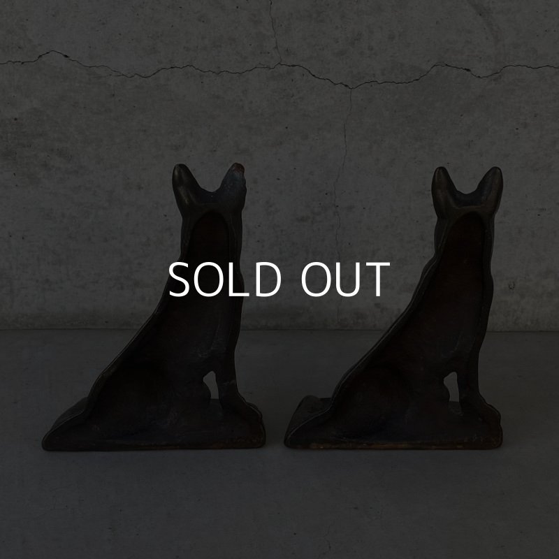 画像3: VINTAGE ANTIQUE BOOKENDS DOG ヴィンテージ アンティーク ブックエンド ブックスタンド 本立て 犬 / コレクタブル オブジェ ディスプレイ インテリア 置物 動物 アメリカ (2)