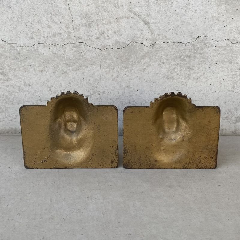 画像3: VINTAGE ANTIQUE BOOKENDS INDIAN ヴィンテージ アンティーク ブックエンド ブックスタンド 本立て インディアン / コレクタブル オブジェ ディスプレイ インテリア 雑貨 アメリカ (2)