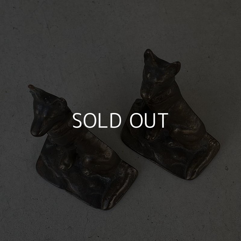 画像6: VINTAGE ANTIQUE BOOKENDS DOG ヴィンテージ アンティーク ブックエンド ブックスタンド 本立て 犬 / コレクタブル オブジェ ディスプレイ インテリア 置物 動物 アメリカ (2)