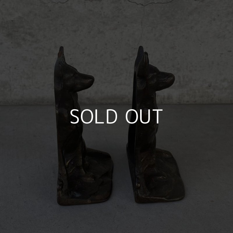 画像4: VINTAGE ANTIQUE BOOKENDS DOG ヴィンテージ アンティーク ブックエンド ブックスタンド 本立て 犬 / コレクタブル オブジェ ディスプレイ インテリア 置物 動物 アメリカ (2)