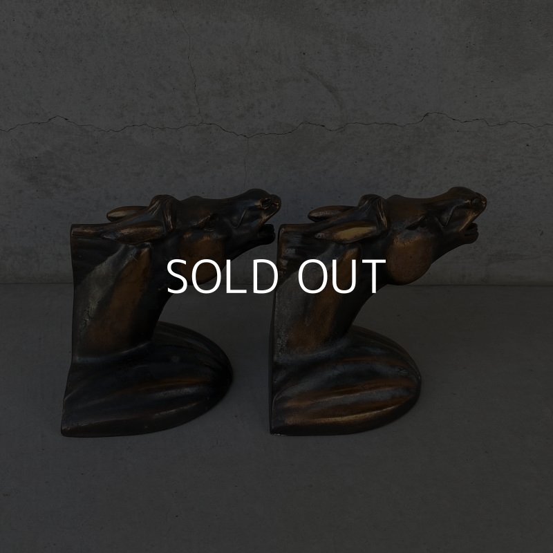 画像4: VINTAGE ANTIQUE BOOKENDS JAPANNED HORSE ヴィンテージ アンティーク ブックエンド ブックスタンド ジャパンフィニッシュ ジャパンカラー 本立て 馬 / コレクタブル オブジェ ディスプレイ ジャパンド 置物 動物 アメリカ