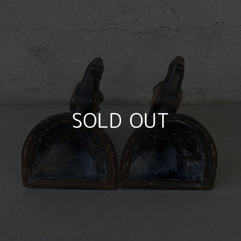 画像7: VINTAGE ANTIQUE BOOKENDS JAPANNED HORSE ヴィンテージ アンティーク ブックエンド ブックスタンド ジャパンフィニッシュ ジャパンカラー 本立て 馬 / コレクタブル オブジェ ディスプレイ ジャパンド 置物 動物 アメリカ