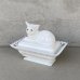 画像1: VINTAGE ANTIQUE WESTMORELAND MILK GLASS CAT ヴィンテージ アンティーク 猫 小物入れ / コレクタブル オブジェ ディスプレイ インテリア ミルクガラス 容器 雑貨 アメリカ (1)