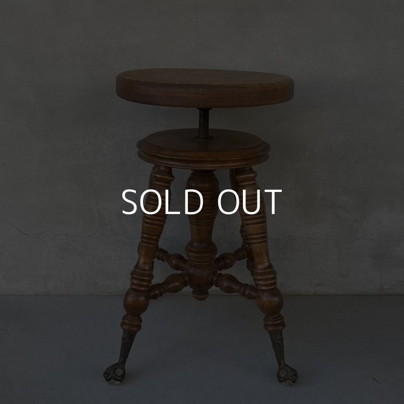 画像4: VINTAGE ANTIQUE PIANO STOOL  CHAIR BALL AND CLAW FOOT WOOD ヴィンテージ アンティーク ピアノスツール 椅子 / 回転いす ウッド 木製 家具 店舗什器 アメリカ