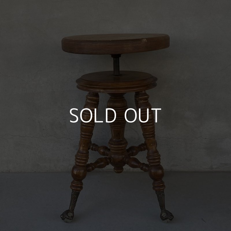 画像3: VINTAGE ANTIQUE PIANO STOOL  CHAIR BALL AND CLAW FOOT WOOD ヴィンテージ アンティーク ピアノスツール 椅子 / 回転いす ウッド 木製 家具 店舗什器 アメリカ