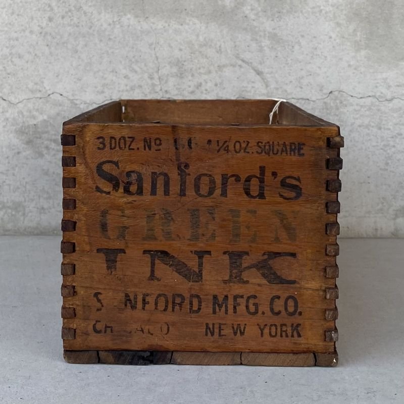 画像2: VINTAGE ANTIQUE WOOD CRATE WOODEN BOX SANFORD MFG CO ヴィンテージ アンティーク ウッドボックス 木箱 / インダストリアル コレクタブル 収納 ケース 店舗什器 アメリカ USA 