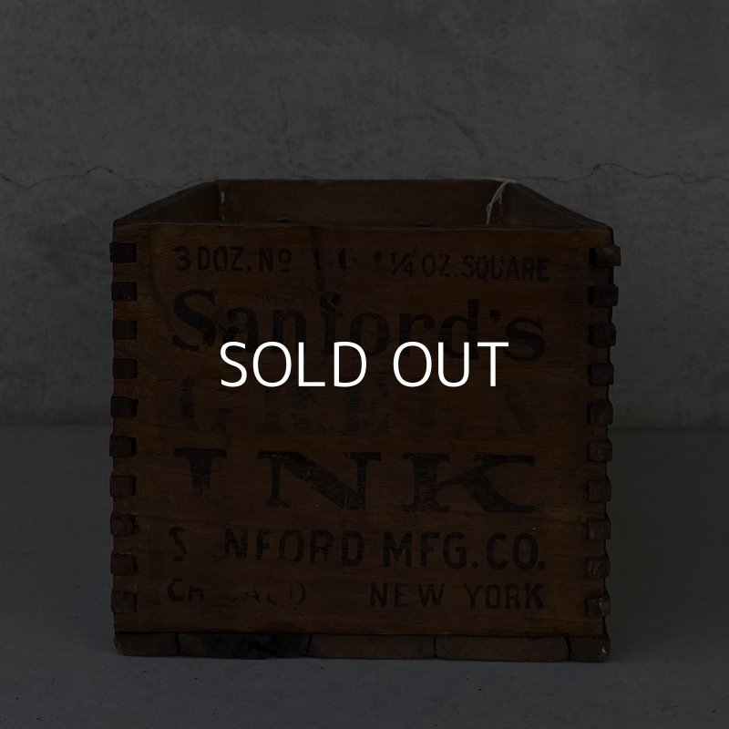 画像2: VINTAGE ANTIQUE WOOD CRATE WOODEN BOX SANFORD MFG CO ヴィンテージ アンティーク ウッドボックス 木箱 / インダストリアル コレクタブル 収納 ケース 店舗什器 アメリカ USA 