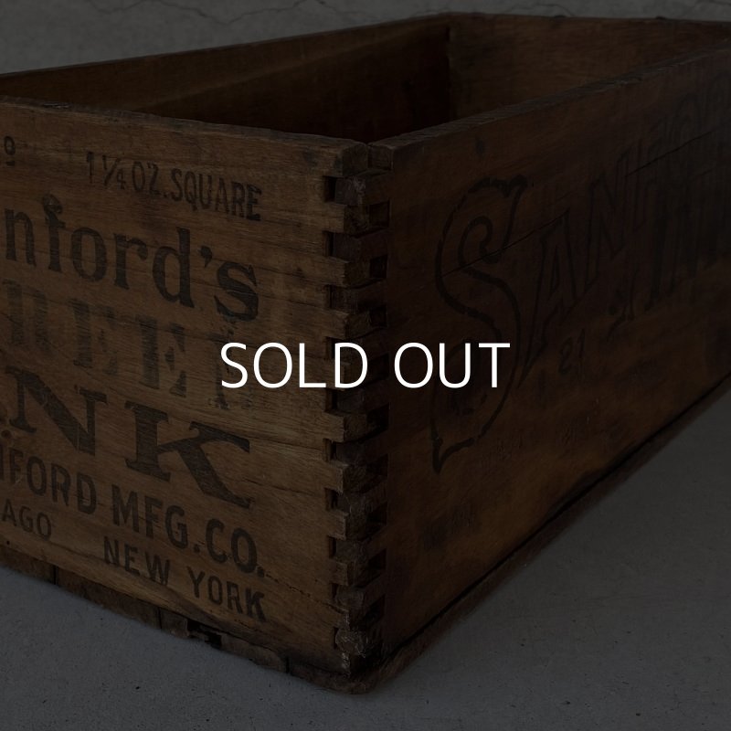 画像8: VINTAGE ANTIQUE WOOD CRATE WOODEN BOX SANFORD MFG CO ヴィンテージ アンティーク ウッドボックス 木箱 / インダストリアル コレクタブル 収納 ケース 店舗什器 アメリカ USA 