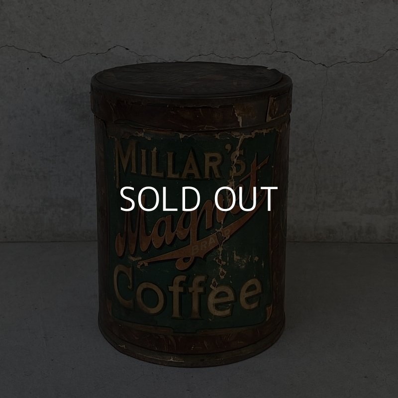 画像1: VINTAGE ANTIQUE MILLAR'S MAGNET COFFEE TIN CAN ヴィンテージ アンティーク コーヒー 缶 / コレクタブル 珈琲 企業物 小物入れ 雑貨 アメリカ USA