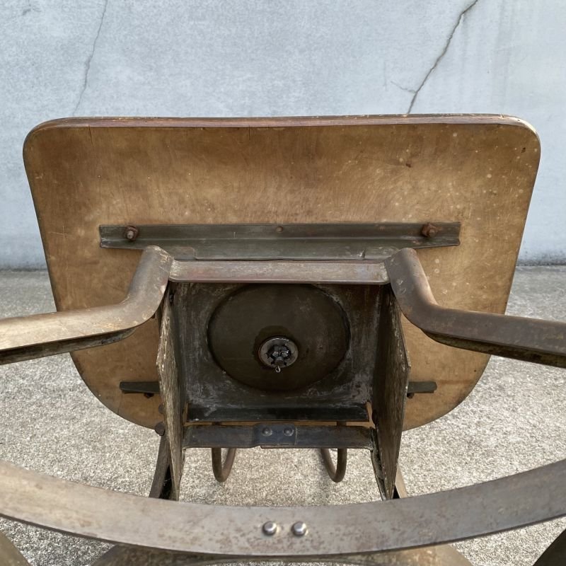 画像8: VINTAGE ANTIQUE TOLEDO CHAIR ヴィンテージ アンティーク トレド ドラフティングチェア 椅子 / インダストリアル ウッド アイアン 家具 木製 鉄 店舗 什器 UHL アメリカ