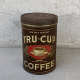 VINTAGE ANTIQUE TRU CUP COFFEE TIN CAN ヴィンテージ アンティーク コーヒー 缶 / コレクタブル 珈琲 企業物 小物入れ 雑貨 アメリカ USA