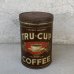 画像1: VINTAGE ANTIQUE TRU CUP COFFEE TIN CAN ヴィンテージ アンティーク コーヒー 缶 / コレクタブル 珈琲 企業物 小物入れ 雑貨 アメリカ USA (1)