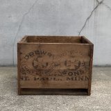 VINTAGE ANTIQUE WOOD CRATE WOODEN BOX DREWRY&SONS ヴィンテージ アンティーク ウッドボックス 木箱 / インダストリアル コレクタブル ビール 収納 ケース ガレージ ガーデニング 店舗什器 アメリカ USA 