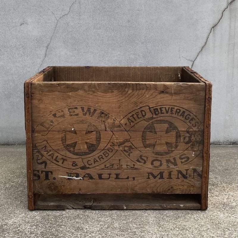 画像2: VINTAGE ANTIQUE WOOD CRATE WOODEN BOX DREWRY&SONS ヴィンテージ アンティーク ウッドボックス 木箱 / インダストリアル コレクタブル ビール 収納 ケース ガレージ ガーデニング 店舗什器 アメリカ USA 