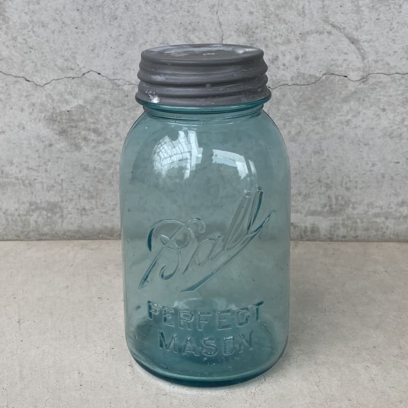 画像1: VINTAGE ANTIQUE BALL MASON JAR ヴィンテージ アンティーク ボール メイソンジャー ガラス瓶 アメリカ / ディスプレイ ボトル 小物入れ 店舗什器 (1)