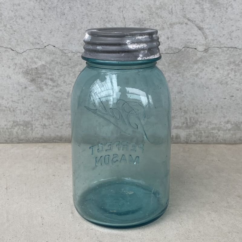 画像2: VINTAGE ANTIQUE BALL MASON JAR ヴィンテージ アンティーク ボール メイソンジャー ガラス瓶 アメリカ / ディスプレイ ボトル 小物入れ 店舗什器 (1)