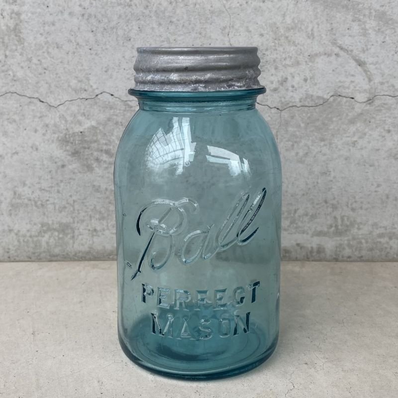 画像1: VINTAGE ANTIQUE BALL MASON JAR ヴィンテージ アンティーク ボール メイソンジャー ガラス瓶 アメリカ / ディスプレイ ボトル 小物入れ 店舗什器 (2)