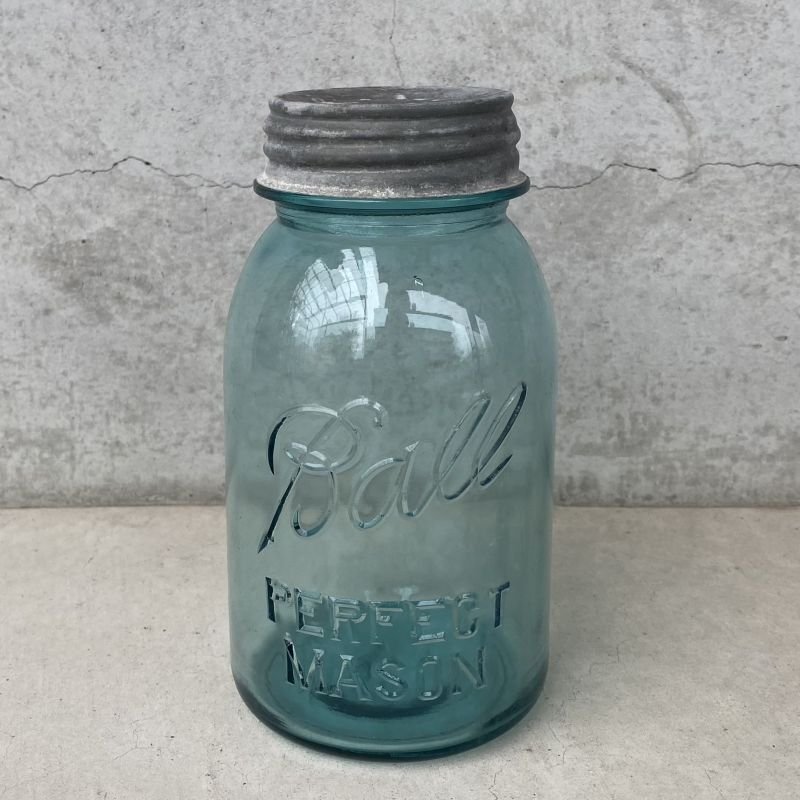 画像1: VINTAGE ANTIQUE BALL MASON JAR ヴィンテージ アンティーク ボール メイソンジャー ガラス瓶 アメリカ / ディスプレイ ボトル 小物入れ 店舗什器 (6)