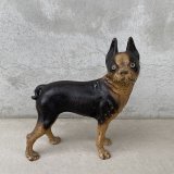 VINTAGE ANTIQUE BOSTON TERRIER DOOR STOPPER ヴィンテージ アンティーク ボストンテリア ドアストッパー / コレクタブル オブジェ キャストアイアン 鋳物 置物 犬 店舗什器 アメリカ (2)