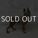 VINTAGE ANTIQUE BOSTON TERRIER DOOR STOPPER ヴィンテージ アンティーク ボストンテリア ドアストッパー / コレクタブル オブジェ キャストアイアン 鋳物 置物 犬 店舗什器 アメリカ (3)