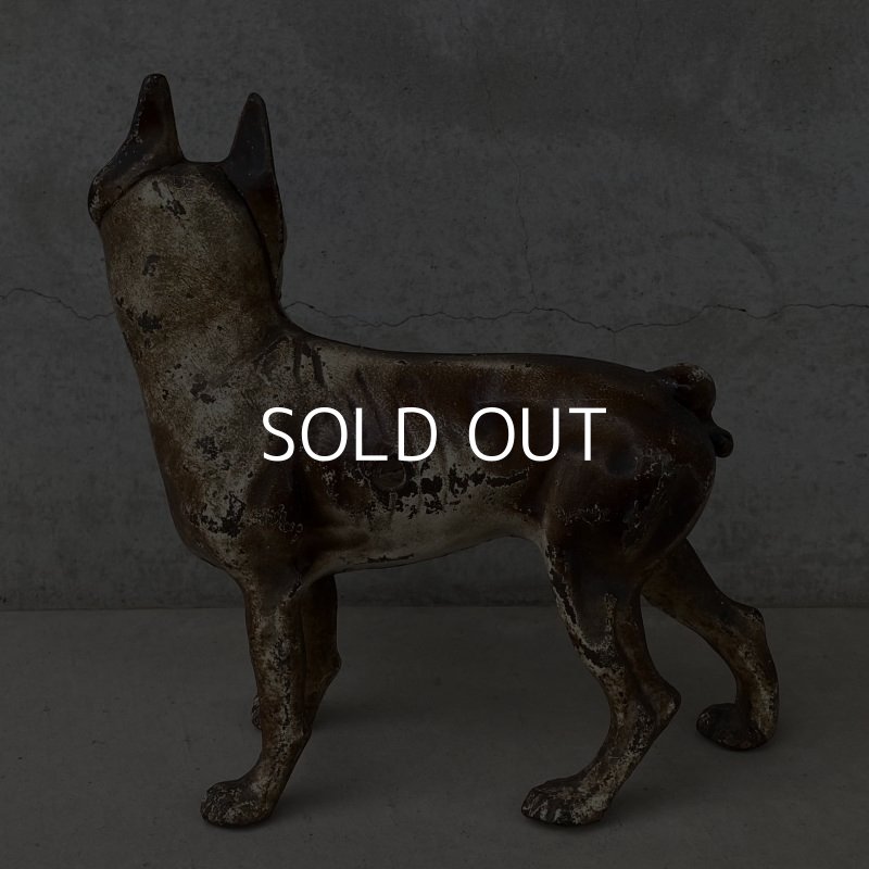 画像2: VINTAGE ANTIQUE BOSTON TERRIER DOOR STOPPER ヴィンテージ アンティーク ボストンテリア ドアストッパー / コレクタブル オブジェ キャストアイアン 鋳物 置物 犬 店舗什器 アメリカ (3)
