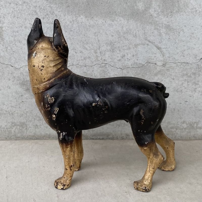 画像2: VINTAGE ANTIQUE BOSTON TERRIER DOOR STOPPER ヴィンテージ アンティーク ボストンテリア ドアストッパー / コレクタブル オブジェ キャストアイアン 鋳物 置物 犬 店舗什器 アメリカ (2)