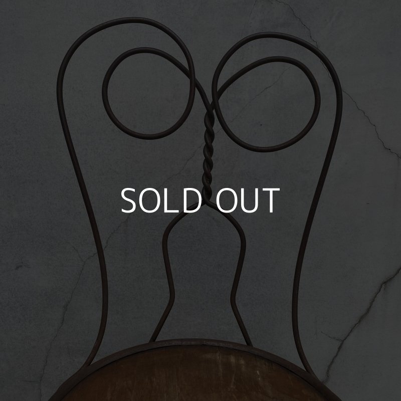 画像9: VINTAGE ANTIQUE ICE CREAM PARLOR CHAIR ヴィンテージ アンティーク アイスクリームパーラーチェア 椅子 / ウッド アイアン 木製 家具 店舗 什器 アメリカ USA (2)