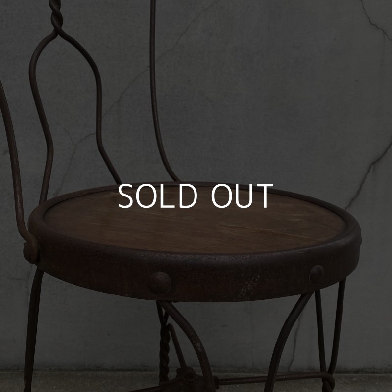 画像8: VINTAGE ANTIQUE ICE CREAM PARLOR CHAIR ヴィンテージ アンティーク アイスクリームパーラーチェア 椅子 / ウッド アイアン 木製 家具 店舗 什器 アメリカ USA (2)