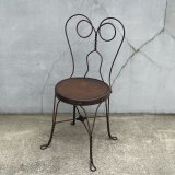 VINTAGE ANTIQUE ICE CREAM PARLOR CHAIR ヴィンテージ アンティーク アイスクリームパーラーチェア 椅子 / ウッド アイアン 木製 家具 店舗 什器 アメリカ USA (1)