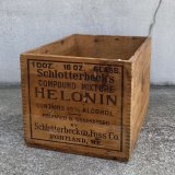 VINTAGE ANTIQUE WOOD CRATE WOODEN BOX HELONIN ヴィンテージ アンティーク ウッドボックス 木箱 / インダストリアル コレクタブル 収納 ケース ガレージ ガーデニング 店舗什器 アメリカ USA 