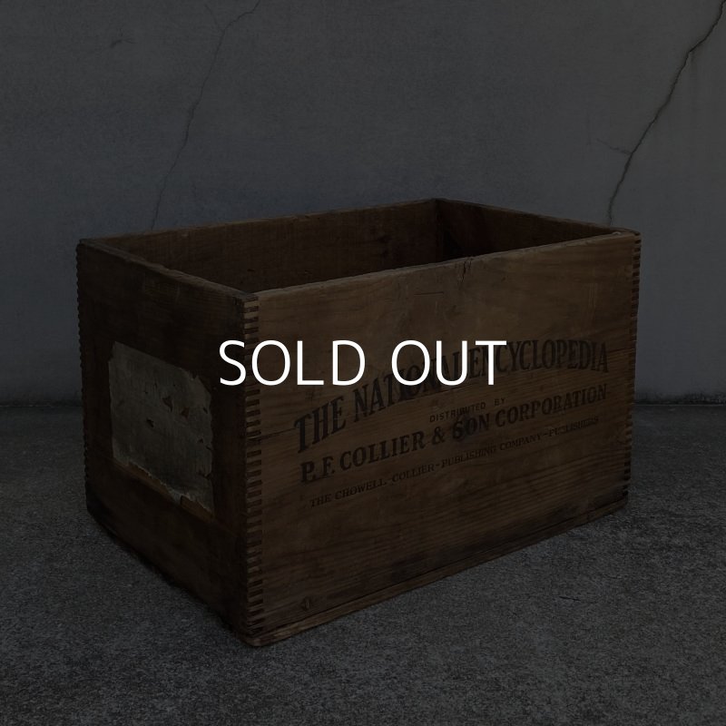 画像1: VINTAGE ANTIQUE WOOD CRATE WOODEN BOX ヴィンテージ アンティーク ウッドボックス 木箱 / コレクタブル 収納 ケース ガレージ ガーデニング 百科事典 店舗什器 アメリカ USA 
