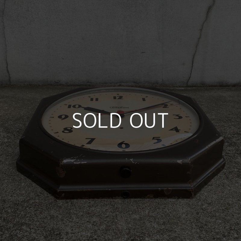 画像3: VINTAGE ANTIQUE WALL CLOCK TELECHRON ヴィンテージ アンティーク ウォールクロック 壁掛け時計 テレクロン / インダストリアル スクールクロック 八角形 鉄 店舗什器 アメリカ USA