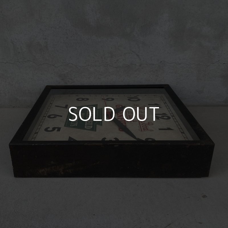 画像5: VINTAGE ANTIQUE WALL CLOCK ヴィンテージ アンティーク ウォールクロック 壁掛け時計 /  アドバタイジング 企業物 四角形 鉄 店舗什器 アメリカ USA