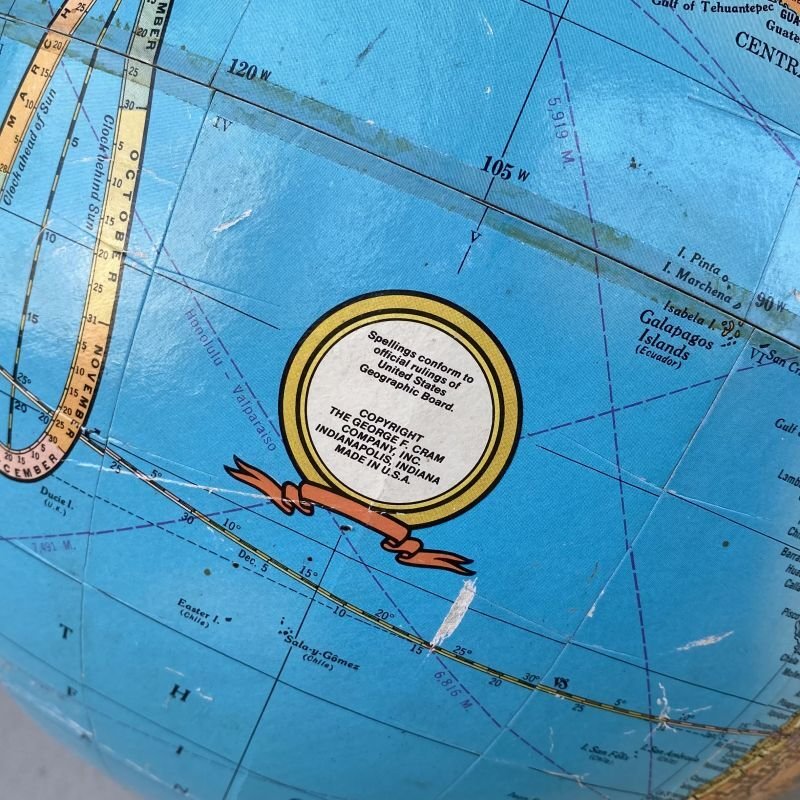 画像7: VINTAGE ANTIQUE CRAM'S IMPERIAL WORLD GLOBE ヴィンテージ アンティーク 地球儀 / コレクタブル 地図 インテリア 店舗什器 アメリカ USA (1)
