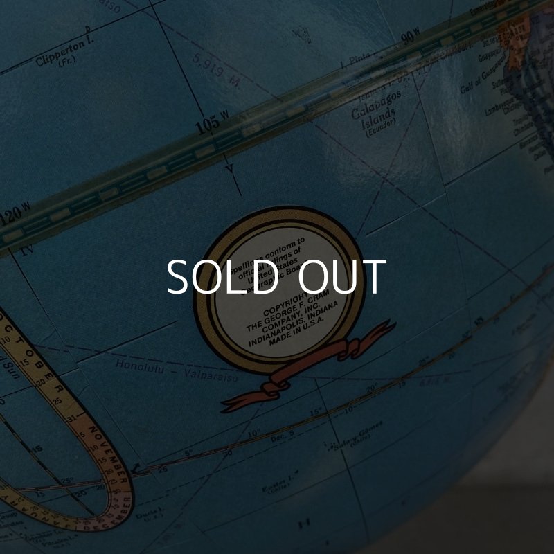 画像7: VINTAGE ANTIQUE CRAM'S IMPERIAL WORLD GLOBE ヴィンテージ アンティーク 地球儀 / コレクタブル 地図 インテリア 店舗什器 アメリカ USA (2)