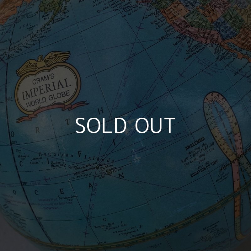 画像6: VINTAGE ANTIQUE CRAM'S IMPERIAL WORLD GLOBE ヴィンテージ アンティーク 地球儀 / コレクタブル 地図 インテリア 店舗什器 アメリカ USA (2)