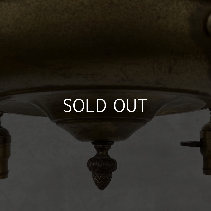 画像3: VINTAGE ANTIQUE ヴィンテージ アンティーク シャンデリア 吊り下げライト / 4灯 ライト シーリングライト ブラス 真鍮 天井照明 店舗什器 アメリカ USA  