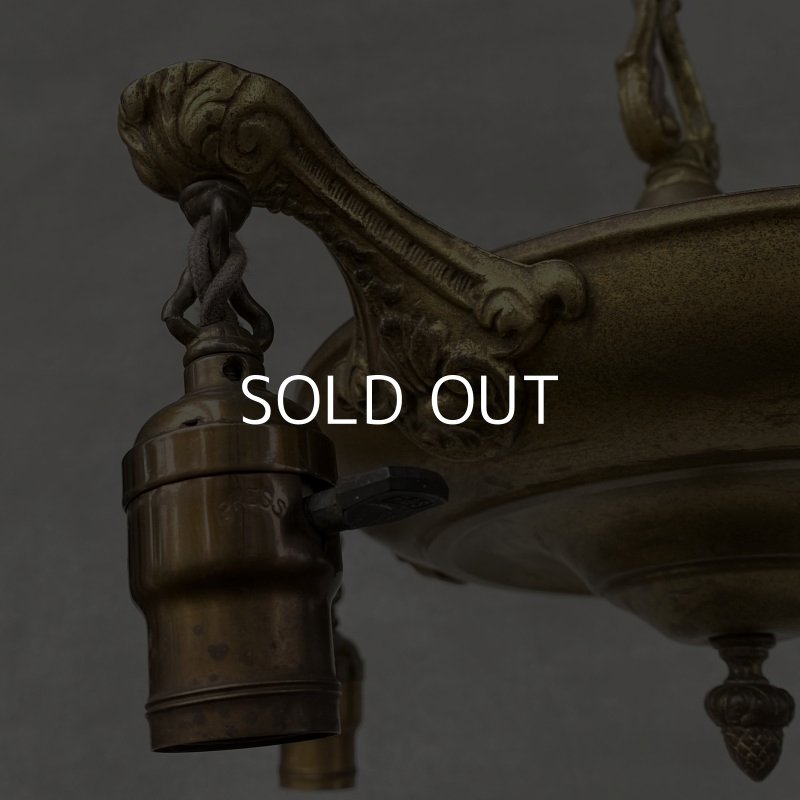 画像6: VINTAGE ANTIQUE ヴィンテージ アンティーク シャンデリア 吊り下げライト / 4灯 ライト シーリングライト ブラス 真鍮 天井照明 店舗什器 アメリカ USA  