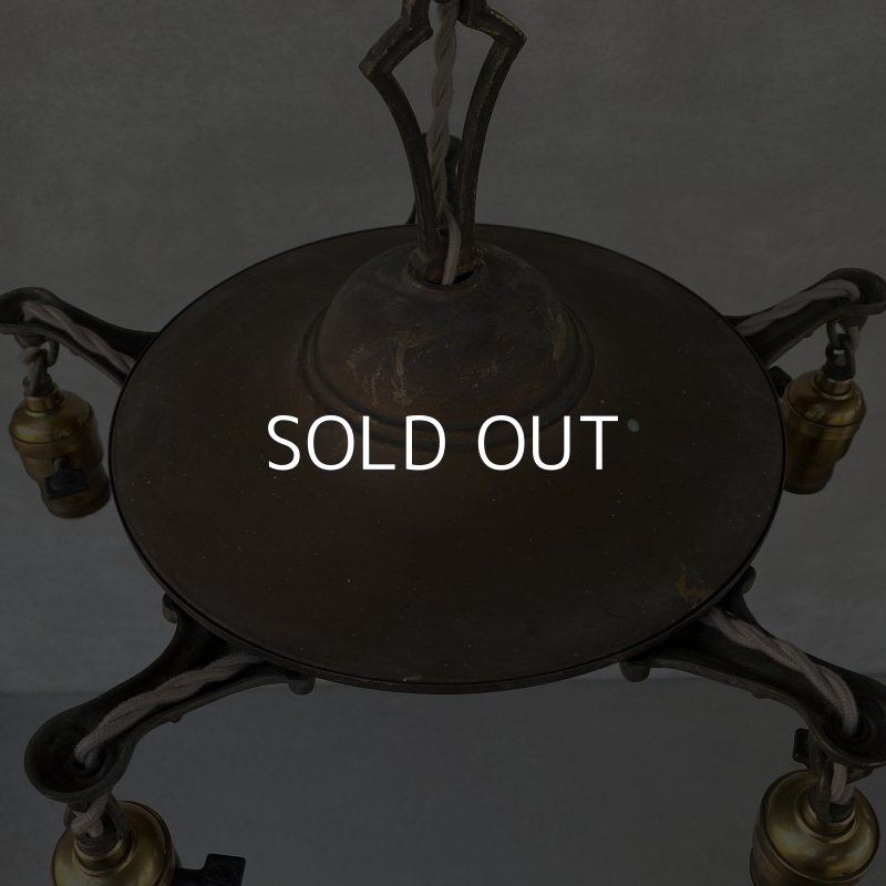 画像3: VINTAGE ANTIQUE ヴィンテージ アンティーク シャンデリア 吊り下げライト / 5灯 ライト シーリングライト G.E ブラス 真鍮 天井照明 店舗什器 アメリカ USA