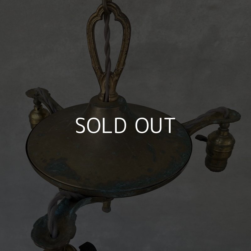 画像3: VINTAGE ANTIQUE LIGHT YOST ヴィンテージ アンティーク シャンデリア 吊り下げライト / 3灯 ライト ペンダントライト 天井照明 店舗什器 アメリカ USA (2)