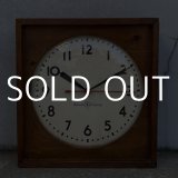 VINTAGE ANTIQUE WALL CLOCK EDWARDS COMPANY ヴィンテージ アンティーク ウォールクロック 壁掛け時計 /  ウッド 木製 四角形 ブラウン 茶色 店舗什器 アメリカ USA